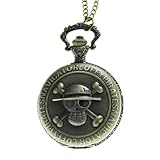 JewelryWe Joyas Collar con Hombres Mujer, Estilo Retro, Bolsillo cráneo de la aleación del Reloj Regalo de Cadena Larga de San Valentín