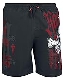 Rock Rebel by EMP Hombre bañador Negro con Bolsillo Trasero de Velcro L