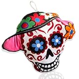 NARAMAKI Peluche de calavera mexicana de colores - Calavera de tela colgante 20 x 26 cm - El día de los Muertos - Halloween - Carnaval - Dias de los Muertos - México