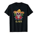 Hombre El Jefe Calavera Rosas Sombrero Mexicano Día De Los Muertos Camiseta