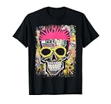 Vintage Graffiti Biker Rocker Cráneo Punk Cráneo Camiseta