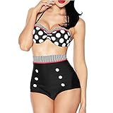 Boolavard vintage, Traje de ba񯠰ush up estilo Rockabilly retro, Negro/Rojo/Blanco, S