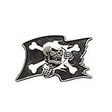 vintage esmaltado pirata calavera bandera cinturón hebilla también en los EE.UU.