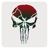 FINGERINSPIRE Skull Stencil 30 x 30 cm Cuadrado Cráneo Pintura Plantilla Reutilizable DIY Plantilla para Scrapbooking Dibujo Blanco