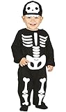Guirca - Disfraz de esqueleto para niño 12/24 meses, color negro y blanco, 2 años, 87011