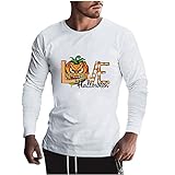 2021 Camiseta Hombre Manga Larga Moda Casual T-shirt Blusas camisas Blanco Halloween calavera Impresión Camiseta originales Cuello redondo hombre básica Verano otoño camiseta deportiva Top