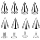 BOBOZHONG Remaches Punk Tachuelas,100 Piezas Tachuelas para Ropa Remaches de Cuero Punk Tachuelas Decorativas para Cuero Cono Picos,para Decorar Bolsos,Ropa,Zapatos,DIY Manualidades,7 x 10 cm