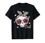 Linda calavera con gafas de sol para niñas y mujeres Camiseta