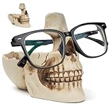 Soporte para gafas de cráneo con bandeja de almacenamiento, soporte para gafas en diseño de calavera, escultura de cabeza de cráneo de resina, soporte para gafas, soporte decorativo para gafas,