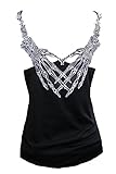 Rockabilly Punk Rock Baby Damen Tank Top Shirt Schwarz Tattoo Bone Hand Abrazar abrazo