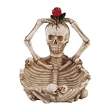 Skull Home Decor - Figura de calavera espeluznante para decoración de interiores de Halloween - Innovadoras decoraciones de escritorio para dulces de Halloween para objetos pequeños