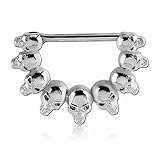 Inoki - Calaveras de estribo de pezón de acero - Espesor 1.6 mm, Long. int. 12 mm