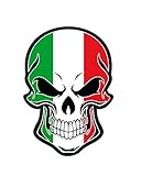 WickedGoodz Vinilo adhesivo con diseño de calavera de la bandera italiana