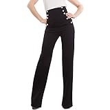 Toocool - Pantalones Mujer Campana Cintura Alta Pata Elefante Elástico Caliente Nuevo AS-531, Negro , XL