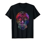 Floraler Sugar Skull Cráneo Pastel Gothic Day Of The Dead Camiseta