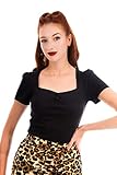 Ro Rox Doris Top Camiseta Pin Up 1950 Vintage Retro Rockabilly Pinup - Negro (M)