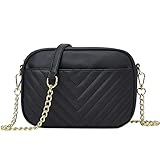 SIVENKE Damen Handy Umhängetasche Klein PU Leder Crossbody Bag Damen Schultertasche Handytasche Stylisch Handtasche Damen mit Abnehmbar Schultergurt, Negro