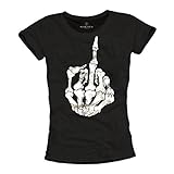 Camiseta Punk Mujer - Dedo Joder - Negra M