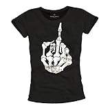 Camiseta Punk Mujer - Dedo Joder - Negra M