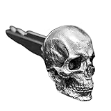 Funda para llave de calavera, llavero de cabeza de calavera de metal, elegante protector de cabeza, accesorios decorativos, reemplazo de bucle de llaves en de calavera, soporte para llavero para