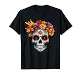 Dia De Los Muertos Halloween Calavera Mexicana Sugar Skull Camiseta