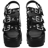 DEARMAMY Sandalias De Tacón y Grueso Sandalias Romanas Remaches Zapatos De Punk Para Mujeres