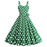 Vestido vintage para mujer sin mangas, vestido de pin up sexy con cuello en V de lunares de cintura alta Midi vestidos de gran tamaño chic y elegante barato retro versátiles vestido de rockabilly