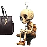 Colgante de esqueleto para coche, objeto de decoración de esqueleto, adorno de calavera, adorno de calavera para coche, colgante para coche, adornos de acrílico 2D geniales para coche, accesorios para