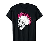 Punk Rocker Skull Head With Antifascist Lettering As Mohawk Camiseta