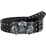 HiyyFloy Cinturón De Calavera Punk para Mujer, Cinturón De Cuero con Hebilla De Calavera, Cinturón Punk Decorativo, Cinturón con Remaches Y2k para Pantalones, Accesorios De Disfraz.