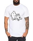 Tim Camiseta de Hombre Cool Struppi Fun Shirt, Größe2:Small, Farbe2:Blanco