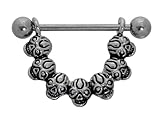 Del pezón piercing en acero quirúrgico PEZONERAS con forma de calavera Shield Piercing en el pecho