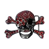 Hebilla de cinturón punk de Halloween con diamantes de imitación de calavera para adultos, accesorios de ropa, hebilla para suministros de cinturón, cierre de metal, repuesto occidental para hombres y