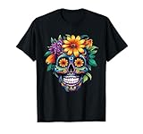 Dia De Los Muertos Halloween Calavera Mexicana Sugar Skull Camiseta