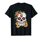 Floral Azúcar Cráneo Cabeza Almas Día Muertos Día De Muertos Camiseta