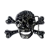 Hebilla de cinturón punk de Halloween con diamantes de imitación de calavera para adultos, accesorios de ropa, hebilla para suministros de cinturón, cierre de metal, repuesto occidental para hombres y