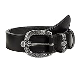 Cinturón de cintura con hebillas de calavera para hombre, estilo punk, cintura ancha, correa de cintura de piel sintética para atuendo casual y uso urbano, cinturón ancho con hebillas, Negro, Talla