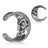 COOEAR Calibradores de oreja de cobre, túneles de oreja cóncavos, aretes de calavera de 0 g a 1 pulgada., 1/2'(12mm), Metal, arenisca
