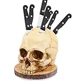 Portacuchillos Calavera, Portacuchillos Zombie para Cocina, Organizador de Cuchillos con Forma de Esqueleto, Portacuchillos Gótico para Cocina, Gadgets para Decoración del Hogar,Novedad para Halloween