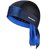 YANIKY Bandanas - Gorras de calavera para hombre y mujer, forro de casco, gorro de ciclismo, bandana para motocicleta, absorbe el sudor, trapo, Azul, Talla única