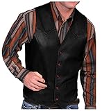 Beokeuioe Disfraz de motorista de rockero, chaleco de rockero, disfraz de rockero, disfraz de motociclista, chaleco de cuero, chaquetas clásicas occidentales, B negro., M