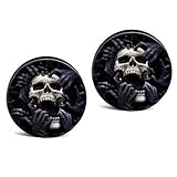 Decentraland 2 tapones de acrílico para orejas de calavera, expansores de oreja hipoalergénicos, 6 g (4 mm), 00g(10mm), Acrílico