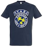 Urban Backwoods Vintage S.T.A.R.S. Logo Camiseta De Hombre T-Shirt Azul Talla L