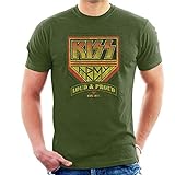Kiss Loud & Proud Manga Corta De Los Hombres Camiseta Verde Militar Small