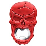 VB VIN BOUQUET FID 1429 Abrebotellas con Forma de Calavera en Rojo – Diseño Original y Resistente para Cervezas y Refrescos
