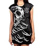 Mujeres Vestidos Góticos Punk Vestido con Estampado De Calavera Camiseta Rock Punk