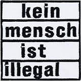 Parche con texto en alemán 'Keine Person ist ILLEGAL', para motero, rockero, punk, Ultrass, Derechos Humanos contra el racismo, asilantes, refugiados, parche con plancha, 60 x 60 mm