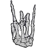 ZEGIN Parche termoadhesivo para la Ropa, diseño de Dedo Esqueleto de Rock and Roll Punk
