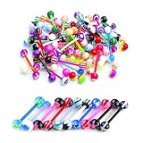 LuLiyLdJ Piercing Lingua Piercing Capezzolo Plastica Set 16mm 14G Plastica Flessibile Piercing Lingua Bilanciere