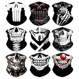 Multifunción Bandana, Pañuelo Tubular Calavera, 9 Piezas Pasamontañas de Calavera(s78-02), Bufanda Mágica sin Costuras para Deportes, para Halloween, Carnaval, Deportes al Aire Libre